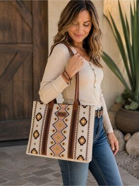 Wrangler Aztec Southwestern Large Tote Bag NWT Western Boho